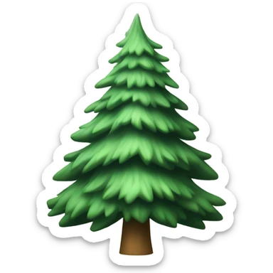  actual white fir christmas tree isolated.  sticker