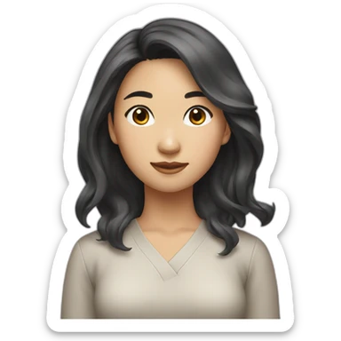 Medium hair Asian woman sticker