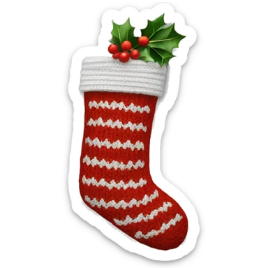 white knit christmas stocking sticker