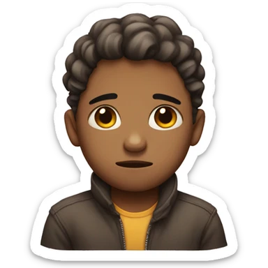 Emoji cute and sad sticker