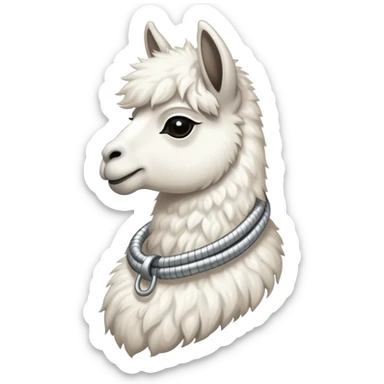white llama with a longsteel resilient coil around the neck sticker