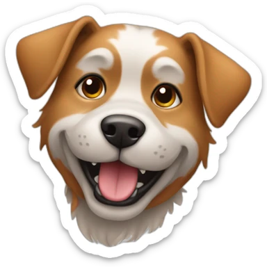 The dog which is playing with the ball sticker