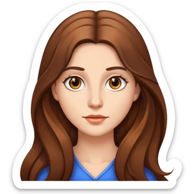 Woman with long brown hair sticker