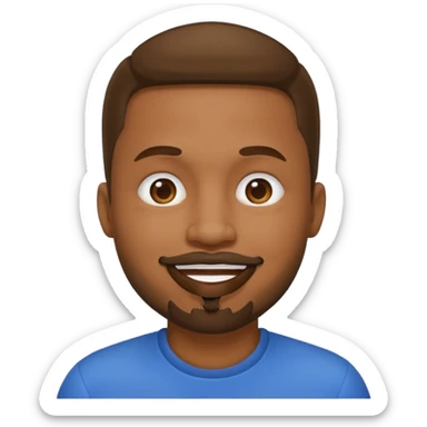 Black ball head man with goatee kissy emoji sticker