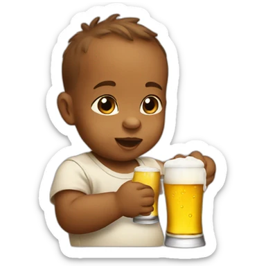 Baby drinking beer sticker