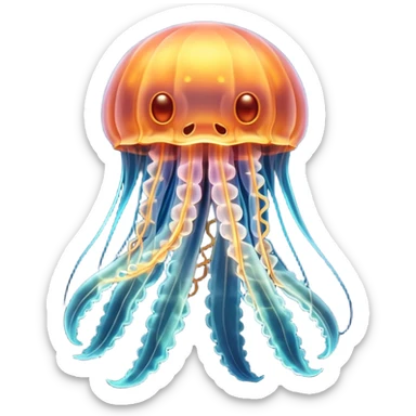 A scary crazy jellyfish sticker