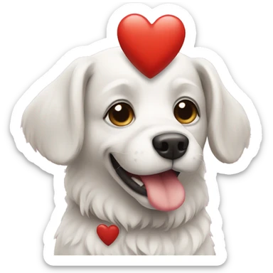 Dog with heart sticker