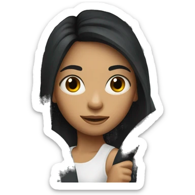 girl with black hair driving a white suv sticker