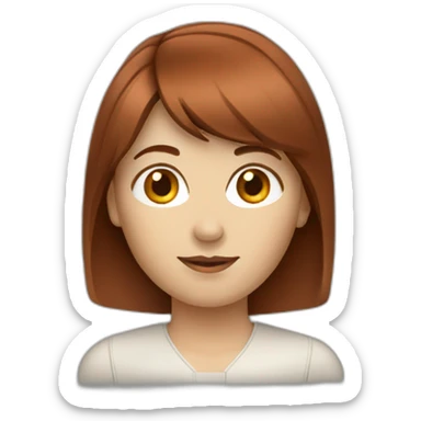 Red brown hair women with bang who worked in marketing industry sticker