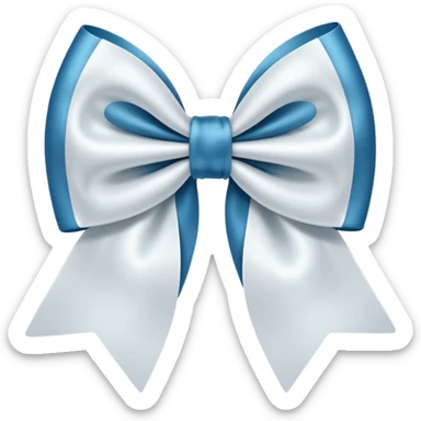 White bow on white bow sticker