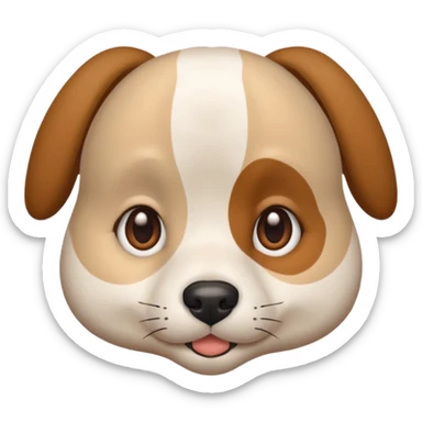 human with a dog face sticker