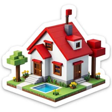 Minecraft house sticker