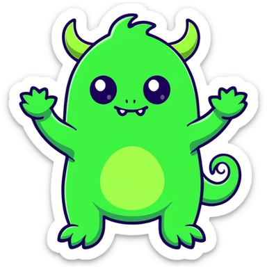 cute green monster sticker
