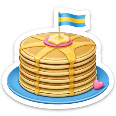 Pancake with pansexual flag  sticker