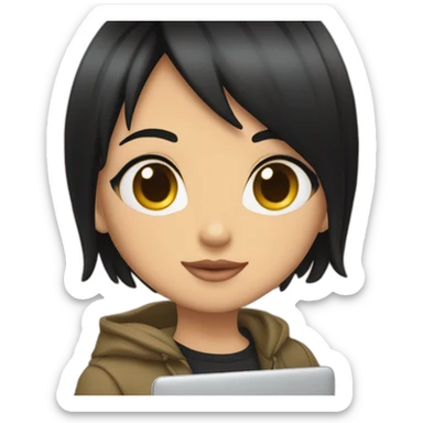 nico-robin-with-a-macbook-full-of-stickers sticker