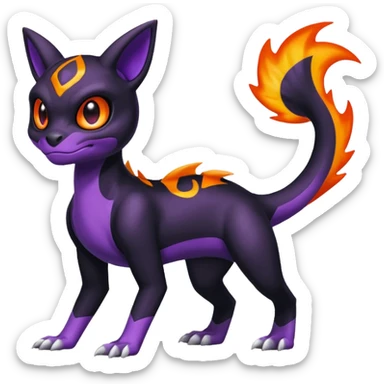 Shiny Duskull-Umbreon-Charmeleon-Fakémon-hybrid-creature (full body)  sticker