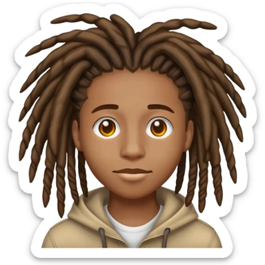 Creat an apple style emoji of a african american teen with hightop dreads sticker