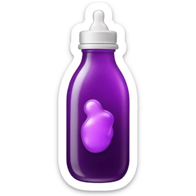 Baby bottle with purple syrup sticker