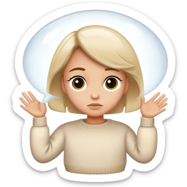 A thinking bubble with a white vintage sweater in it   sticker