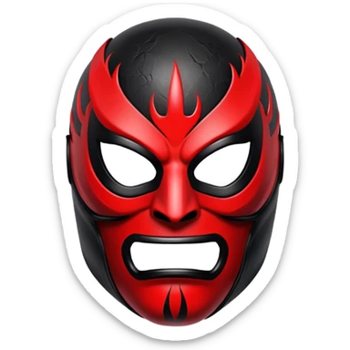 sinister luchador mask with evil expression sticker