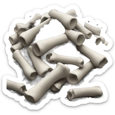 pile of ashes with some fake bones sticker