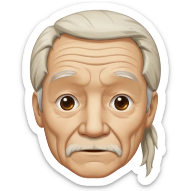 Old man with long white pony tail sticker