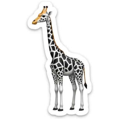 Girafe avec des trait noir et blanc minimaliste et soigné sticker