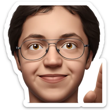 smiling boy with glasses portrait sticker