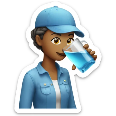Drink water woman sticker