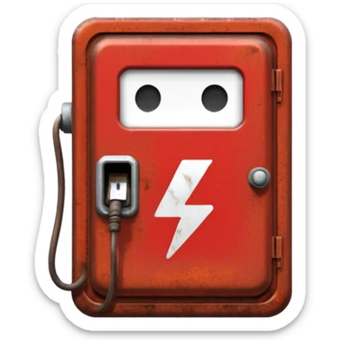 Red electricity box sticker