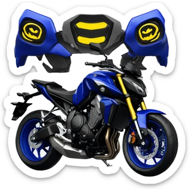 moto yamaha MT07 bleu sticker