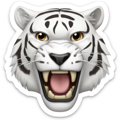 Angry white tiger sticker