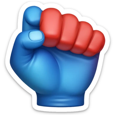 Give me a punching emoji with a blue gradient and transparency, No face, just a fist sticker