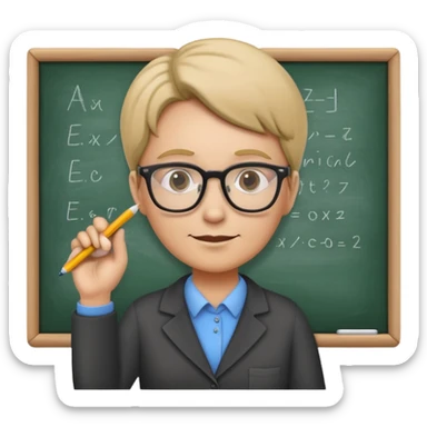 A teacher writing on the bord sticker