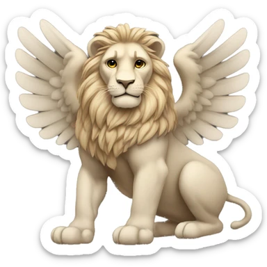 winged lion’s upper body with arms crossed sticker