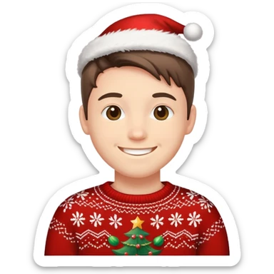 Chat avec un pull de Noël sticker