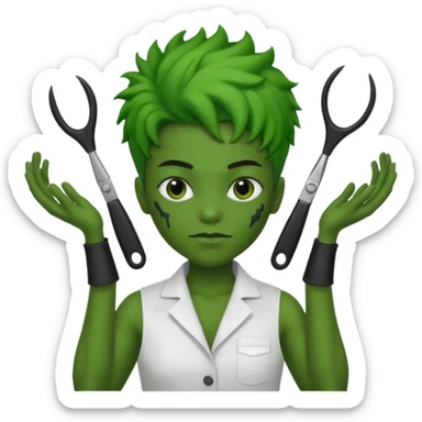 black mutant hairdresser sticker