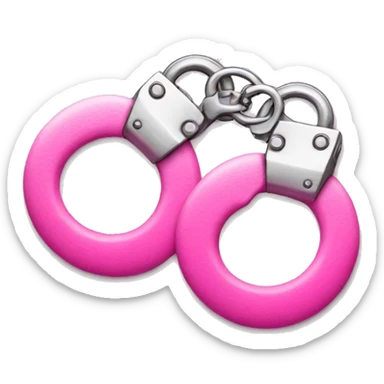 fuzzy pink handcuffs sticker