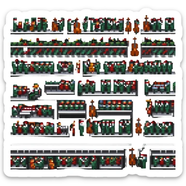 orchestra playing 12 Days of Christmas, festive sticker