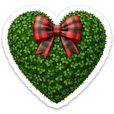Heart shaped topiary with plaid bow  sticker
