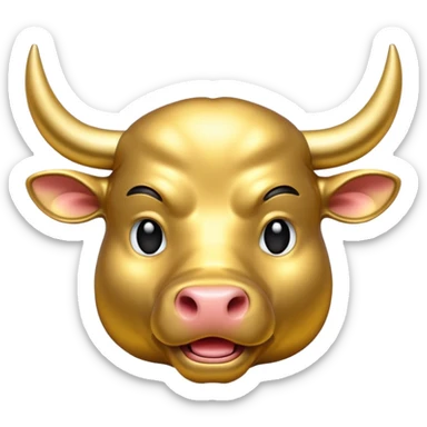 bull gold emodji vector sticker