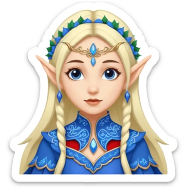 woman with elf ears wearing a blue outfit sticker