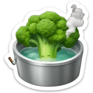 Broccoli sitting in a hot tub smoking a cigar sticker