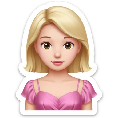 pink nice dress girl sticker