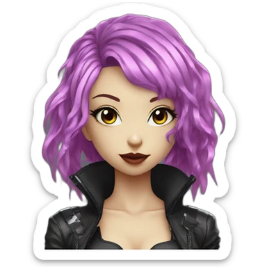 Latex cyberpunk anime girl sticker