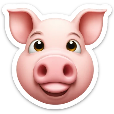 A pig with an ant sticker