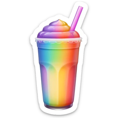 Boba tea in rainbow sticker