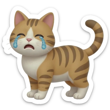 Cat con miedo y llorando sticker