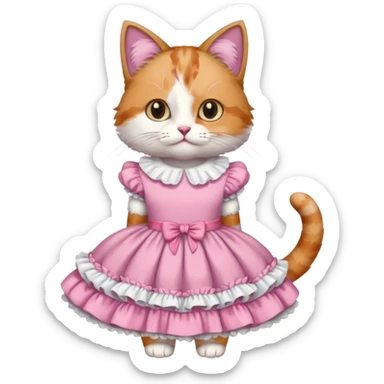 Cat wearing a dress sticker