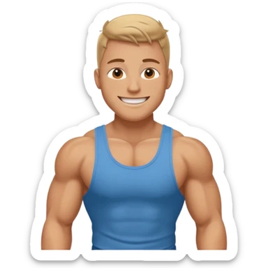 the classic bold jock with muscles wearing top sticker